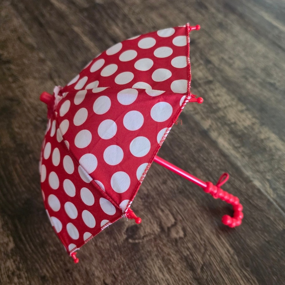 AMERICAN GIRL Umbrella Kids OS Red Polka Dot 18‎ inch Doll Accessory